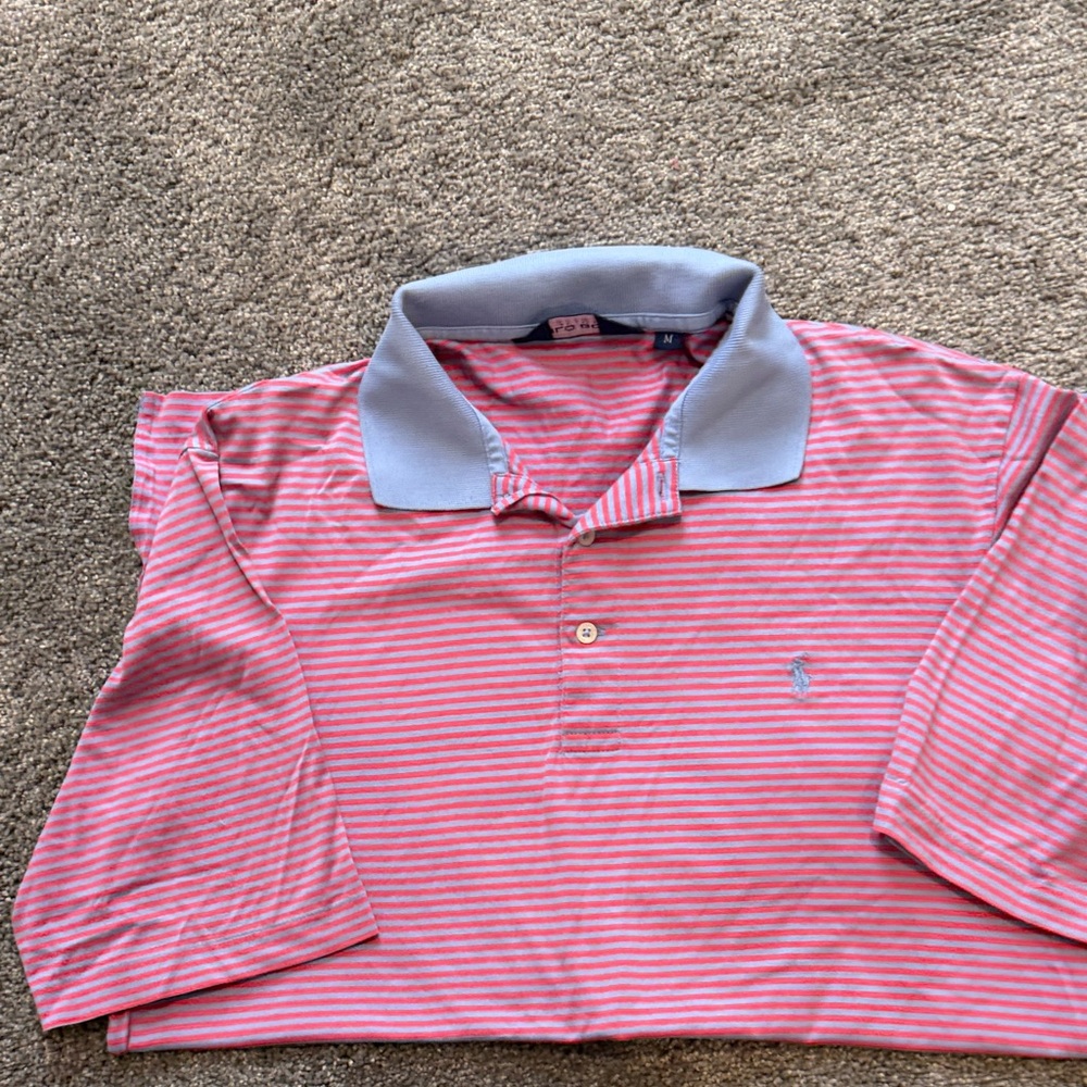 Ralph Lauren Pink and Light Blue Striped Kids Polo